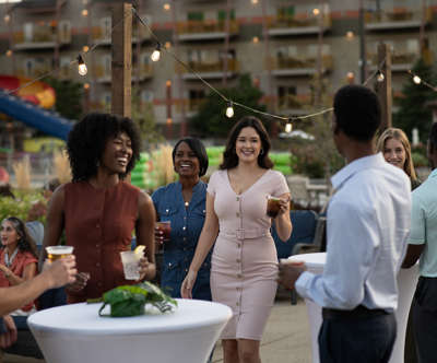 People at outdoor happy hour